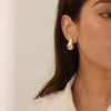 Wholesale Jewelry Copper Drop Shape Electroplated Hollow Three Dimensional Women's Earrings