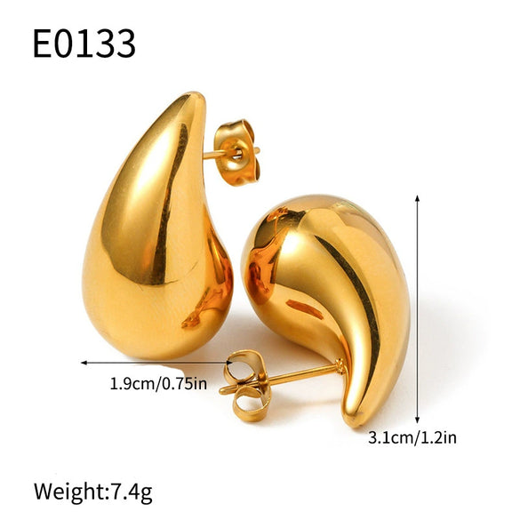 Wholesale Jewelry Copper Drop Shape Electroplated Hollow Three Dimensional Women's Earrings