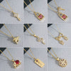 Wholesale Jewelry Copper Electroplated Heartshaped Love Lock Pendant Ochain Necklace For Women