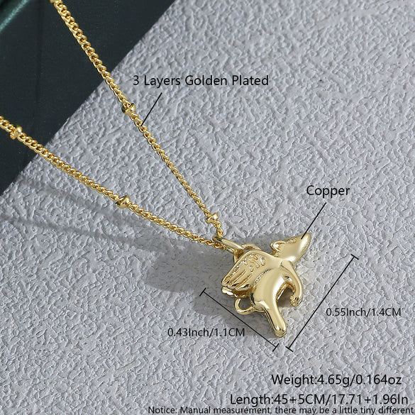 Wholesale Jewelry Copper Electroplated Heartshaped Love Lock Pendant Ochain Necklace For Women