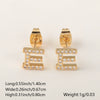 Wholesale Jewelry Copper Electroplated Inlaid Zircon English Letter Earrings