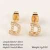 Wholesale Jewelry Copper Electroplated Inlaid Zircon English Letter Earrings