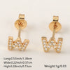 Wholesale Jewelry Copper Electroplated Inlaid Zircon English Letter Earrings