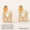 Wholesale Jewelry Copper Electroplated Inlaid Zircon English Letter Earrings