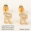 Wholesale Jewelry Copper Electroplated Inlaid Zircon English Letter Earrings
