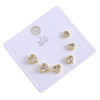 Wholesale Jewelry Copper Electroplated Love Heart And Fivepointed Star Drop Shape Earrings Set For Women