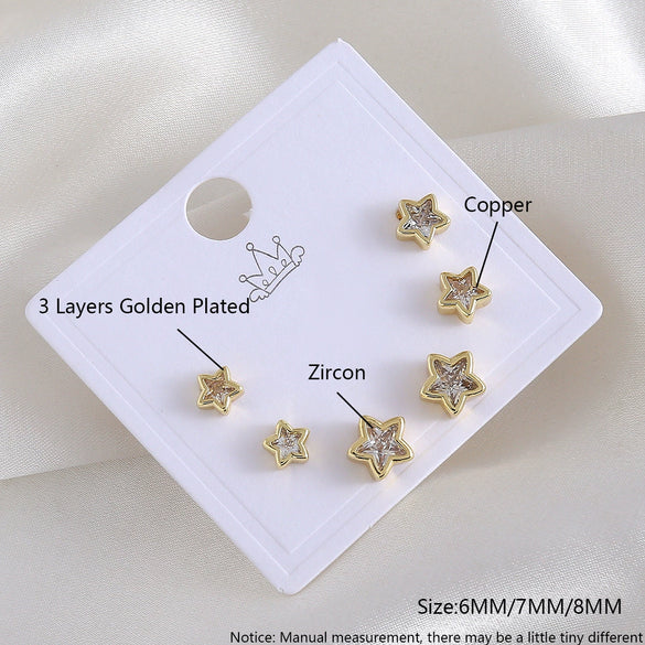 Wholesale Jewelry Copper Electroplated Love Heart And Fivepointed Star Drop Shape Earrings Set For Women