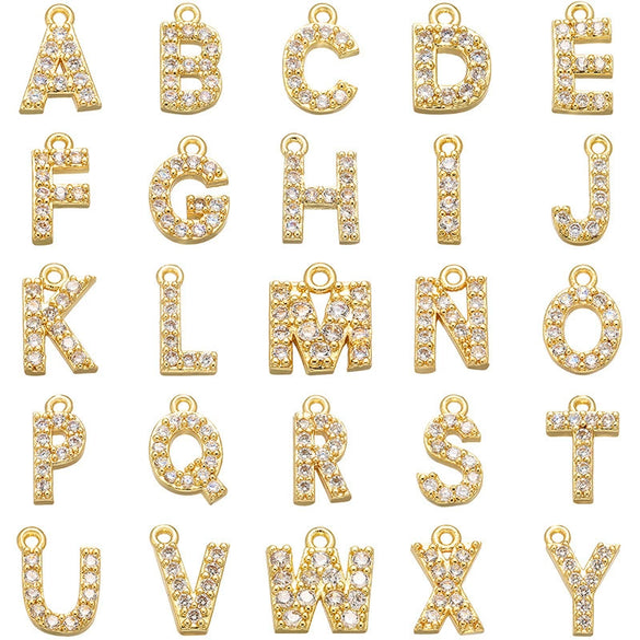 Wholesale Jewelry Copper English Alphabet Pendant Earring Necklace With Electroplating And Simple Style