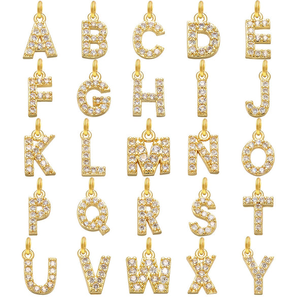 Wholesale Jewelry Copper English Alphabet Pendant Earring Necklace With Electroplating And Simple Style