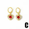 Wholesale Jewelry Copper Fivepointed Star Heart Pendant Earrings Electroplating