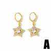 Wholesale Jewelry Copper Fivepointed Star Heart Pendant Earrings Electroplating