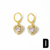 Wholesale Jewelry Copper Fivepointed Star Heart Pendant Earrings Electroplating