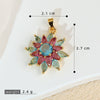 Wholesale Jewelry Copper Flower And Leaf Micropaved Pendant For Women
