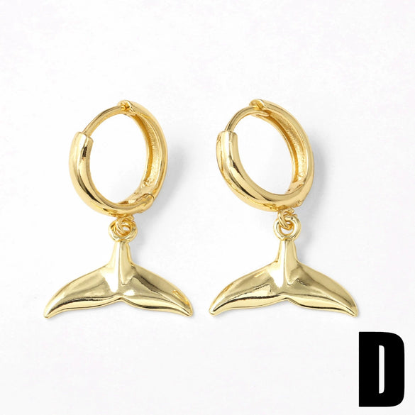 Wholesale Jewelry Copper Flower Shaped Pendant Earrings For Women With Electroplating Process