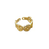 Wholesale Jewelry Copper Fourleaf Flower Crown Cartoon Style Electroplating Ring For Women