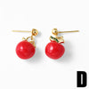 Wholesale Jewelry Copper Fruit Geometric Pendant Earrings For Women With Electroplating
