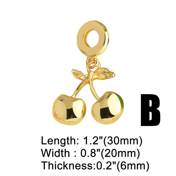 Wholesale Jewelry Copper Fruit Pattern Electroplated Pendant Bracelet