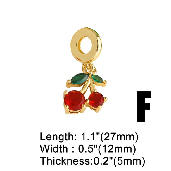 Wholesale Jewelry Copper Fruit Pattern Electroplated Pendant Bracelet