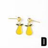 Wholesale Jewelry Copper Fruit Pattern Electroplated Pendant Earrings