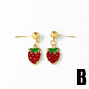 Wholesale Jewelry Copper Fruit Pattern Electroplated Pendant Earrings