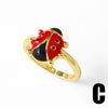 Wholesale Jewelry Copper Fruit Pattern Gold Plated Open Ring