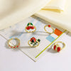 Wholesale Jewelry Copper Fruit Pattern Gold Plated Open Ring