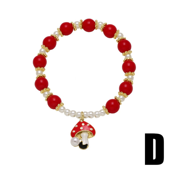 Wholesale Jewelry Copper Fruit Pattern Pendant Bracelet With Electroplating