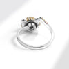 Wholesale Jewelry Copper Geometric Animal Cat Rotating Open Ring Electroplating For Women