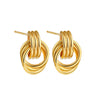 Wholesale Jewelry Copper Geometric Chic Style Electroplating Double Ring Coil Winding Earrings