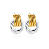Wholesale Jewelry Copper Geometric Chic Style Electroplating Double Ring Coil Winding Earrings