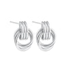 Wholesale Jewelry Copper Geometric Chic Style Electroplating Double Ring Coil Winding Earrings