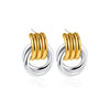 Wholesale Jewelry Copper Geometric Chic Style Electroplating Double Ring Coil Winding Earrings