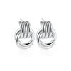 Wholesale Jewelry Copper Geometric Chic Style Electroplating Double Ring Coil Winding Earrings