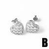 Wholesale Jewelry Copper Geometric Cross Heart Pendant Earrings Electroplating Simple Style