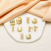 Wholesale Jewelry Copper Geometric Doublelayer Pierced Ear Bone Clip Earrings Unisex Electroplated