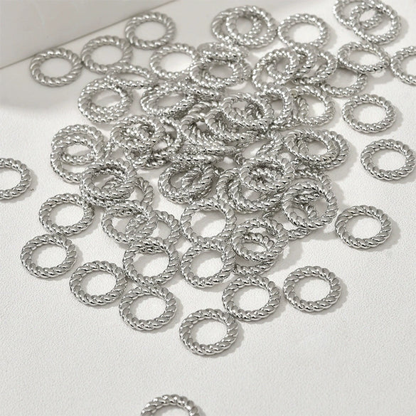 Wholesale Jewelry Copper Geometric Electroplated Closed Twist Circle Spacer Connection Ring Beaded Material For Bracelet Necklace Earrings