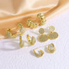 Wholesale Jewelry Copper Geometric Goldplated Asymmetrical Earrings