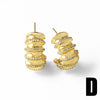 Wholesale Jewelry Copper Geometric Goldplated Asymmetrical Earrings