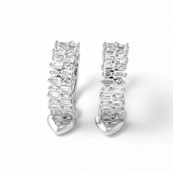 Wholesale Jewelry Copper Geometric Heart Earrings With Electroplating