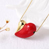 Wholesale Jewelry Copper Geometric Heart Electroplated Pendant Necklace
