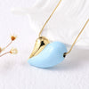 Wholesale Jewelry Copper Geometric Heart Electroplated Pendant Necklace