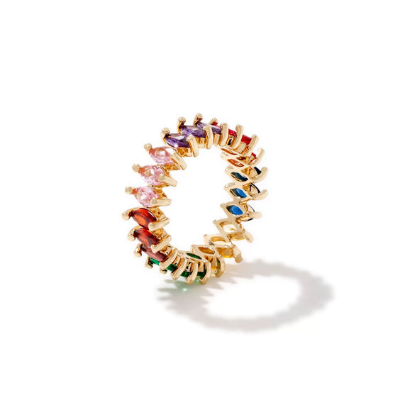 Wholesale Jewelry Copper Geometric Horse Eye Shaped Zircon Hip Hop Ring For Men And Women