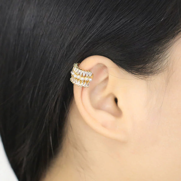 Wholesale Jewelry Copper Geometric Love Heart Electroplating Ear Bone Clip Earrings For Women