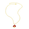 Wholesale Jewelry Copper Geometric Minimalist Love Drop Pendant Necklace Gold Plated