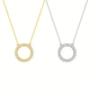 Wholesale Jewelry Copper Geometric Mixed Gemstone Setting Zirconia O Word Chain Women's Simple Minimalist Necklace