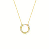 Wholesale Jewelry Copper Geometric Mixed Gemstone Setting Zirconia O Word Chain Women's Simple Minimalist Necklace