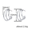 Wholesale Jewelry Copper Geometric Multi Layer Line Minimalist Women's Earrings