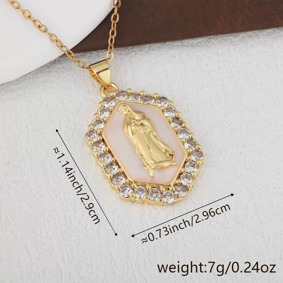 Wholesale Jewelry Copper Geometric Oil Dropping Pendant Necklace