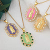 Wholesale Jewelry Copper Geometric Oil Dropping Pendant Necklace