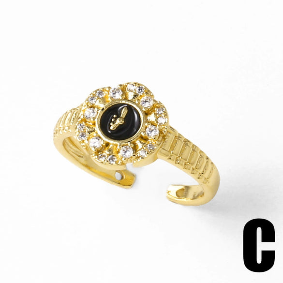 Wholesale Jewelry Copper Geometric Open Ring 18K Gold Plated